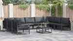 vidaXL Ensemble de canapé de jardin 10 Pièces Anthracite Acier