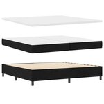 vidaXL Lit à ressort LED avec matelas Gris foncé 200 x 200 cm tissu