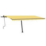 vidaXL Auvent manuel rétractable avec LED 500x300 cm Jaune et blanc