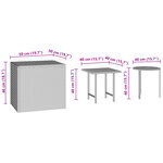 vidaXL Tables d'appoint de jardin 3 Pièces noir résine tressée