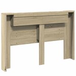 vidaXL Cabinet de Tête de Lit avec LED Sonoma 160 x 16 5 x 103 5 cm