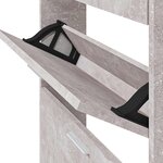 vidaXL Armoire à chaussures Gris béton 59x17x81 cm Bois d'ingénierie