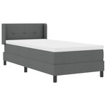Lit à ressorts vidaXL avec matelas gris foncé 100x200 cm Tissu