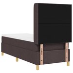 Lit à ressorts vidaXL avec matelas et LED Brun foncé 80x200 cm Tissu