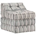 vidaXL Pouf modulaire Gris rayé Tissu