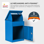 Boîte à colis moyenne 1 porte Bleu à accès frontal Acier galvanisé SMART PARCEL BOX™