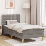 vidaXL Cadre de lit avec matelas Taupe 90 x 190 cm tissu