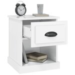 vidaXL Table de chevet blanc brillant 39x39x47 5 cm Bois d’ingénierie