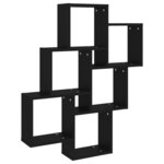 vidaXL Étagère murale cube Noir 78x15x93 cm Bois d’ingénierie