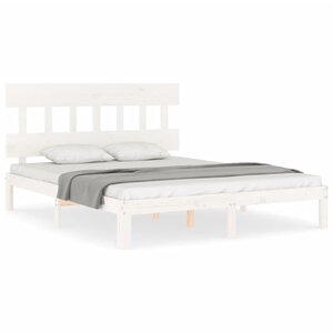 vidaXL Cadre de lit sans matelas blanc 160x200 cm bois de pin massif
