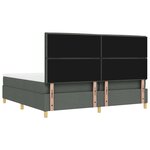 vidaXL Lit à ressorts avec matelas Gris foncé 200 x 200 cm tissu