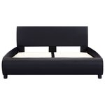 vidaXL Cadre de lit avec LED noir similicuir 120 x 200 cm