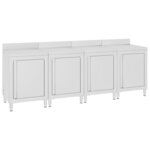 vidaXL Table de travail commerciale avec armoire 240x60x96 cm Inox