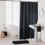 Rideau de douche avec crochets 180x200 cm noir