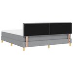 vidaXL Lit à ressort avec matelas & LED gris clair 180x200 cm tissu