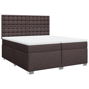 vidaXL Sommier à lattes de lit avec matelas Marron foncé 200x200 cm