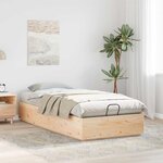 vidaXL Cadre de lit ottoman Naturel 75 x 190 cm Pin massif