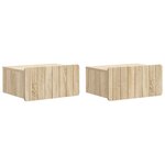 vidaXL Cabinet de chevet mural 2 Pièces Chêne Sonoma 49 x 34 5 x 24 cm