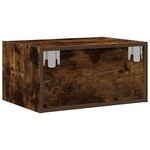vidaXL Table de chevet murale avec lumières LED chêne fumé