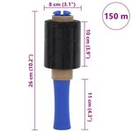 vidaXL Films étirables 50 Pièces noir 23 μm 10 cm x 150 m