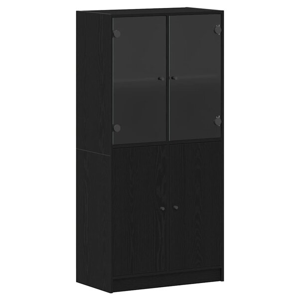 vidaXL Haut Armoire Noir 68 x 37 x 142 cm Bois d'ingénierie
