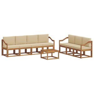 vidaXL Ensemble de canapés d'extérieur 8 Pièces Naturel et Beige