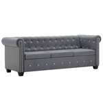 vidaXL Canapé à 3 places Revêtement en velours 199 x 75 x 72 cm Gris