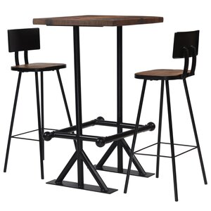vidaXL Mobilier de bar 3 Pièces Bois de récupération massif