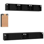 vidaXL Ensemble meuble TV 6 Pièces Chêne Noir 100 x 30 x 30 cm