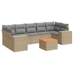 vidaXL Salon de jardin avec coussins 8 Pièces beige résine tressée
