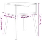 vidaXL Table de chevet Gris 40x40x56 cm Aggloméré