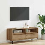 vidaXL Meuble TV avec tiroir Chêne artisanal 100 x 34 5 x 44 5 cm