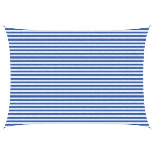 vidaXL Voile d'ombre 3 5 x 4 5 m HDPE Rectangulaire Bleu et Blanc