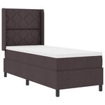vidaXL Lit à ressorts avec matelas Marron foncé 80 x 200 cm tissu