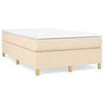 vidaXL Sommier à lattes de lit avec matelas crème 120x190 cm tissu