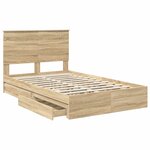 vidaXL Lit de Rangement Chêne Sonoma 135 x 190 cm Bois d'ingénierie