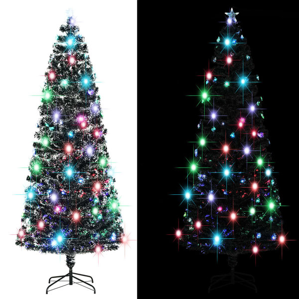 vidaXL Arbre de Noël pré-éclairé avec support 240 cm fibre optique