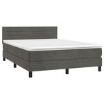 vidaXL Sommier à lattes de lit avec matelas LED Gris foncé 140x190 cm