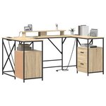 vidaXL Bureau Chêne sonoma 182 x 101 x 87.5 cm Bois d'ingénierie