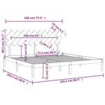 vidaXL Cadre de lit sans matelas marron miel 200x200 cm bois massif