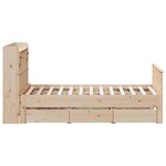 vidaXL Lit bibliothèque sans matelas 140x190 cm bois de pin massif