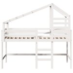 vidaXL Lit superposé et échelle et toit blanc 80x200cm bois pin massif