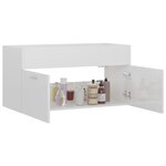 vidaXL Armoire d'évier Blanc brillant 90x38 5x46 cm Bois d’ingénierie