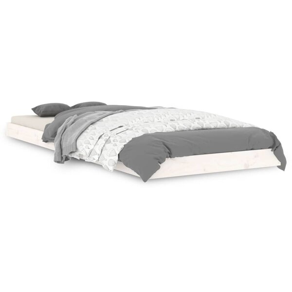 vidaXL Cadre de lit sans matelas blanc 75x190 cm bois de pin massif