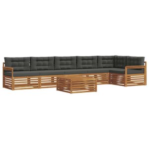 vidaXL Ensemble de canapés d'extérieur 7 pc Naturel et Anthracite