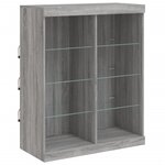vidaXL Buffet avec lumières LED sonoma gris 202x37x100 cm