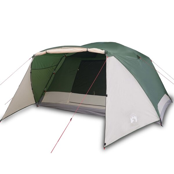vidaXL Tente de camping avec porche 4 personnes vert imperméable