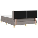 vidaXL Lit à Ressorts avec matelas Taupe 140 x 190 cm tissu