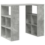 vidaXL Bureau avec étagère Gris 90 x 50 x 75 cm Bois d'ingénierie