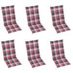 vidaXL Chaises pliables de jardin lot de 6 avec coussins Bois d'acacia